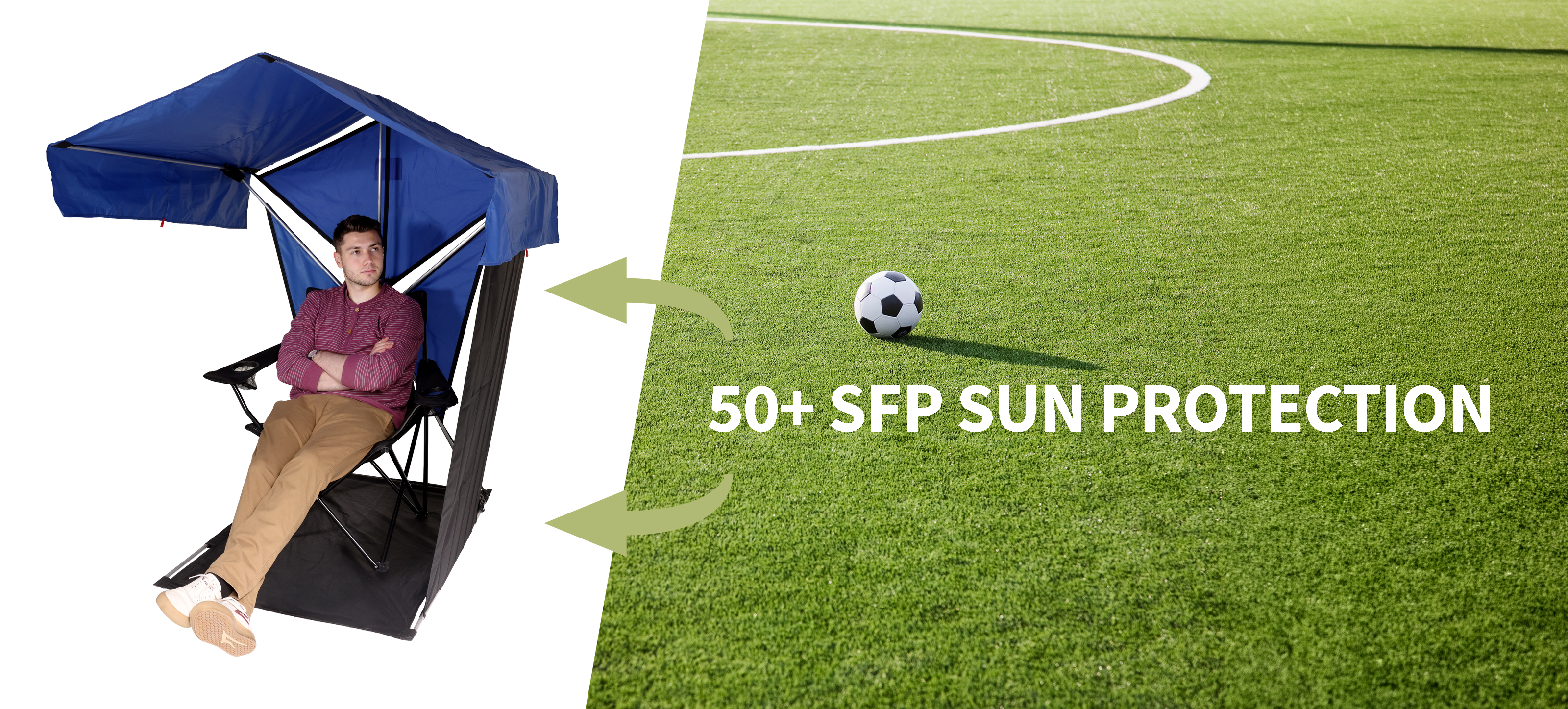 Bandanna Shade with SPF 50 sun protection rating callout